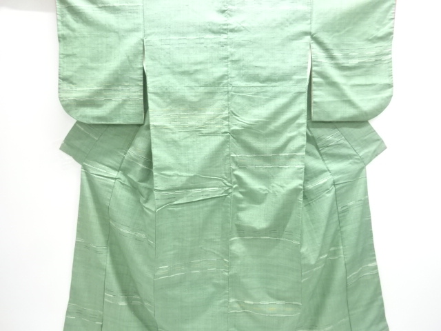JAPANESE KIMONO / ANTIQUE HORIZONTAL STRIPED TSUMUGI KIMONO